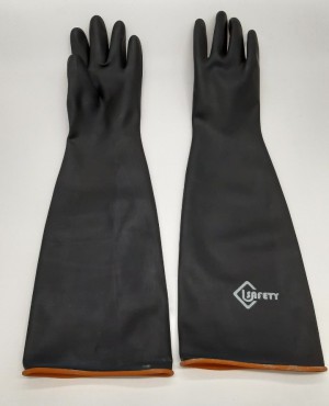 Chemical resistant rubber gloves 